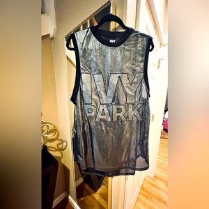 Beach coverup/ sport, mini,silver and black